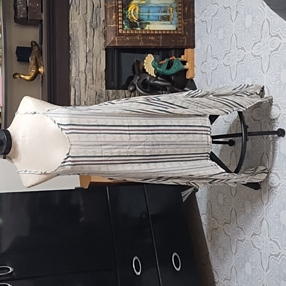 Womens Sundress Sz Large dress striped adjustable straps high low LAGACI